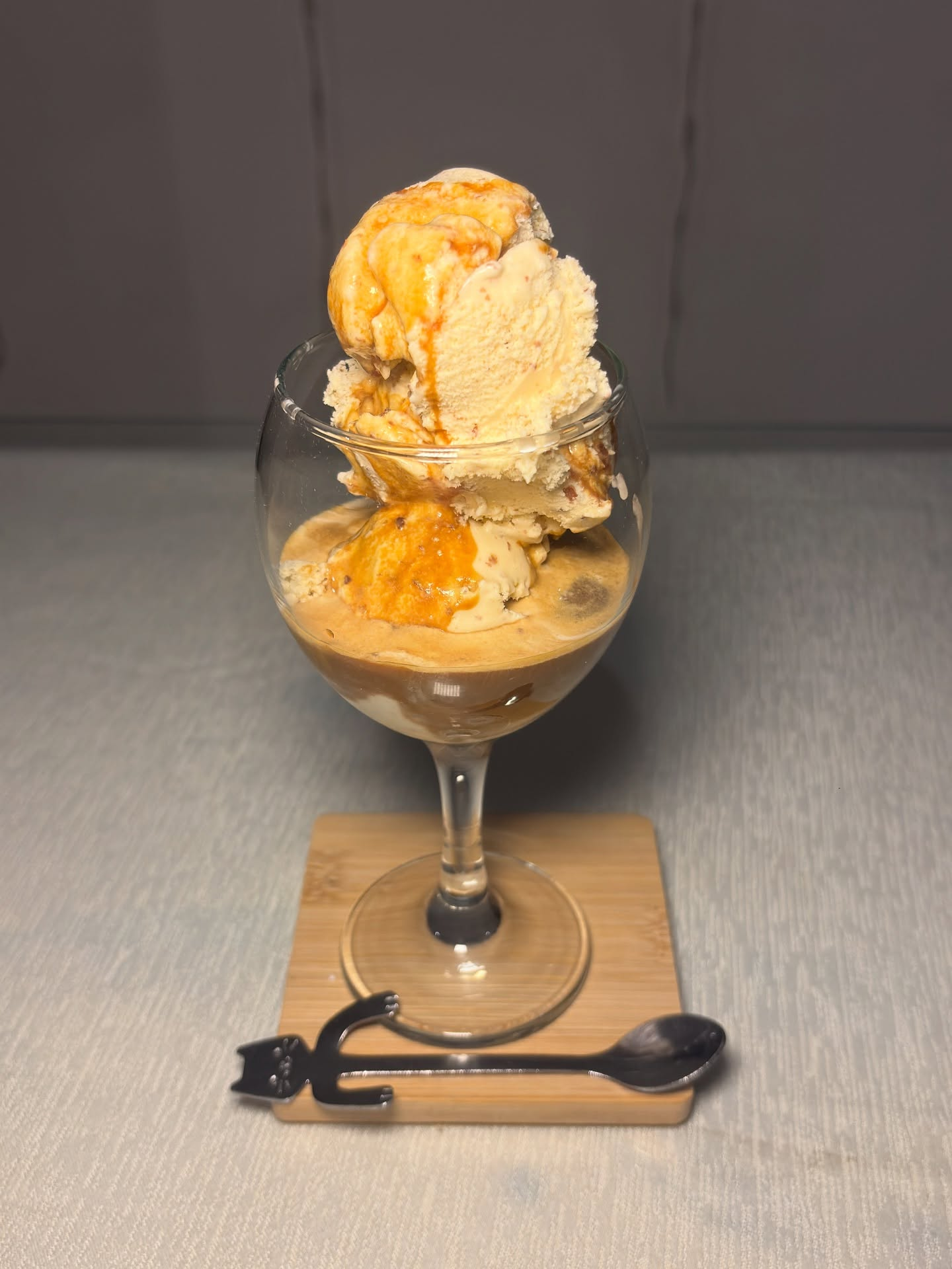 Affogato de vainilla con espresso